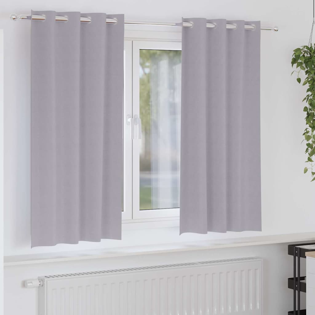 Verdunkelungs-Vorhänge Mit Ringen 2 Pcs Metallic Grau Metallgrau
