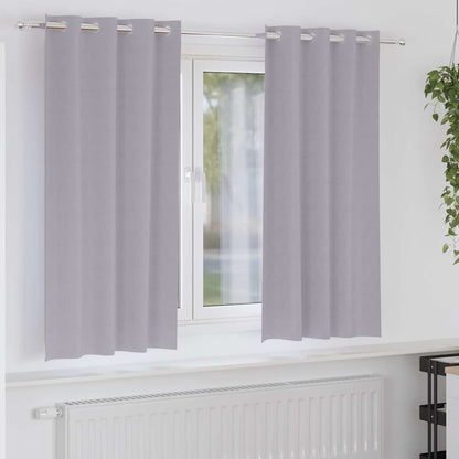 Verdunkelungs-Vorhänge Mit Ringen 2 Pcs Metallic Grau Metallgrau