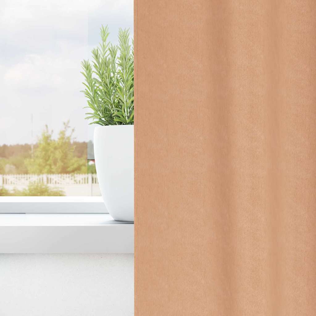 Verdunkelungs-Vorhänge Mit Ringen 2 Pcs 140 X Hellbraun