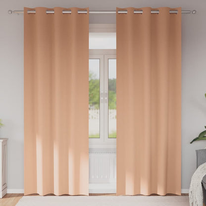 Verdunkelungs-Vorhänge Mit Ringen 2 Pcs 140 X Hellbraun