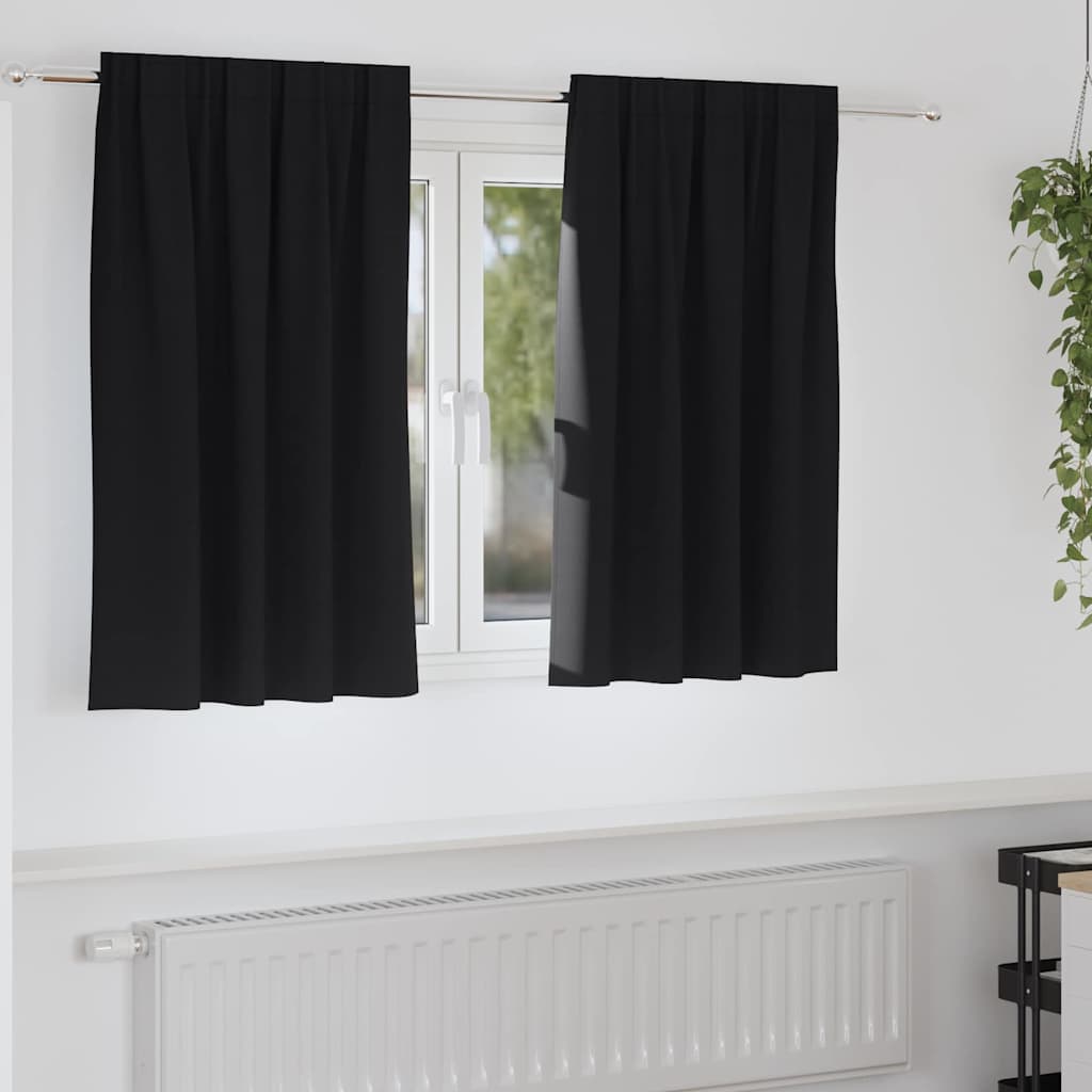 Verdunkelungs-Vorhänge Mit Ringen 2 Pcs 140 X Schwarz