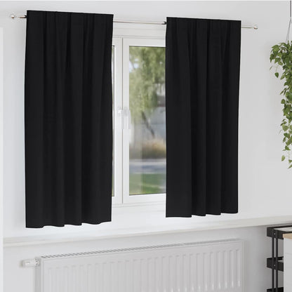 Verdunkelungs-Vorhänge Mit Ringen 2 Pcs 140 X Schwarz