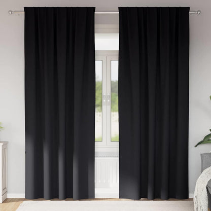 Verdunkelungs-Vorhänge Mit Ringen 2 Pcs 140 X Schwarz