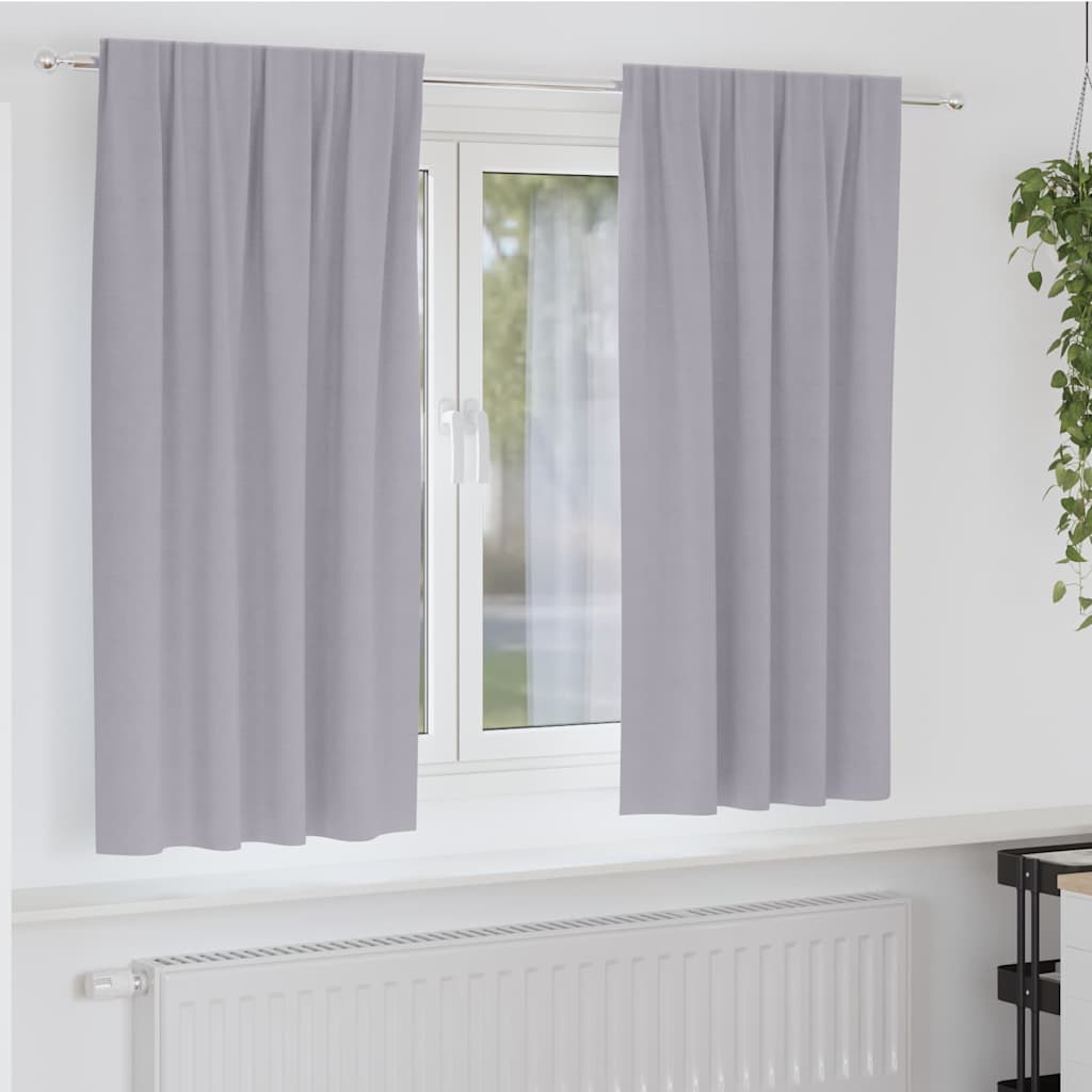 Verdunkelungs-Vorhänge Mit Ringen 2 Pcs Metallic Grau Metallgrau