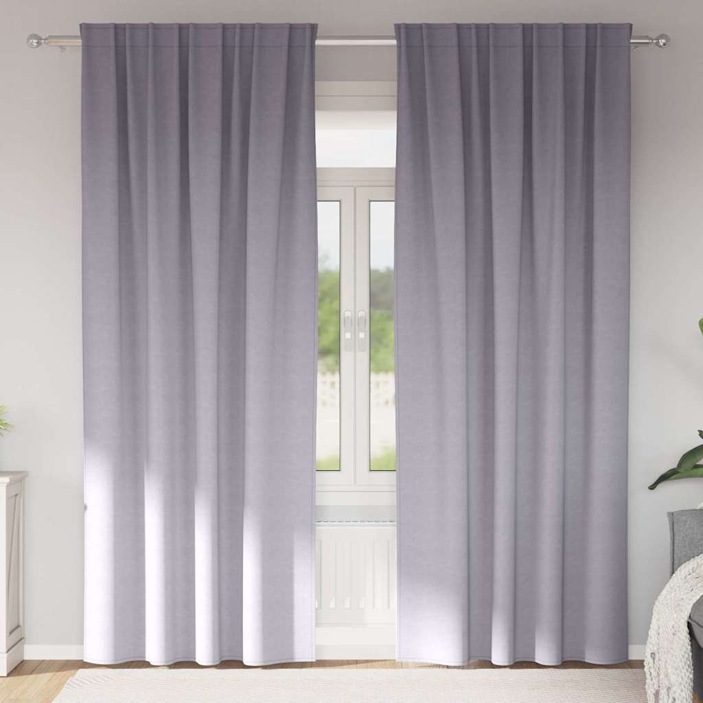 Verdunkelungs-Vorhänge Mit Ringen 2 Pcs Metallic Grau Metallgrau
