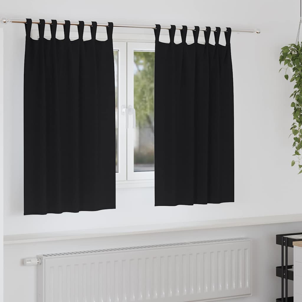 Verdunkelungs-Vorhänge Mit Ringen 2 Pcs 140 X Schwarz