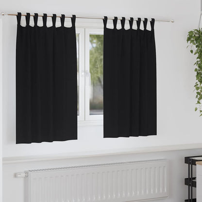 Verdunkelungs-Vorhänge Mit Ringen 2 Pcs 140 X Schwarz