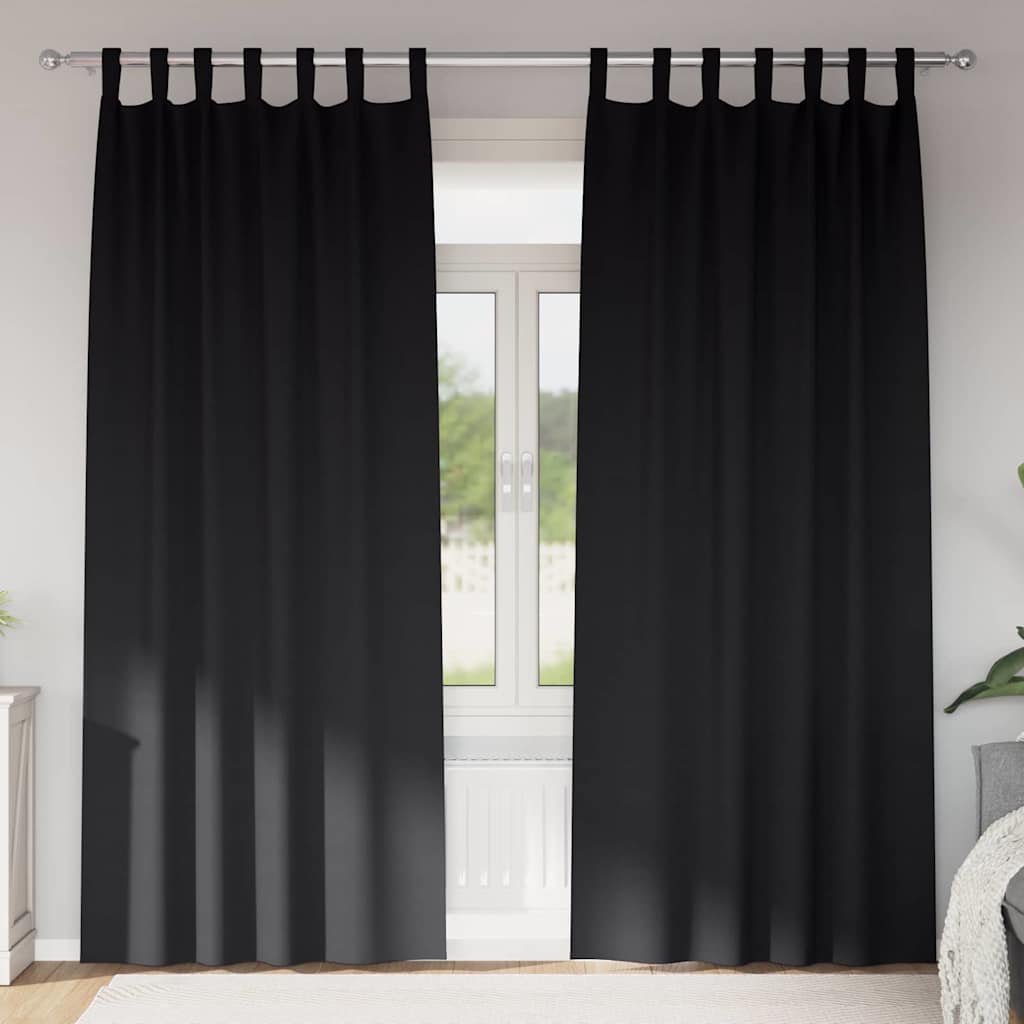 Verdunkelungs-Vorhänge Mit Ringen 2 Pcs 140 X Schwarz