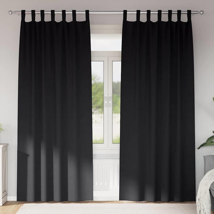 Verdunkelungs-Vorhänge Mit Ringen 2 Pcs 140 X Schwarz