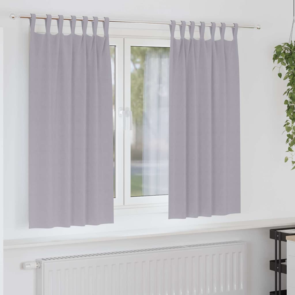 Verdunkelungs-Vorhänge Mit Ringen 2 Pcs Metallic Grau Metallgrau