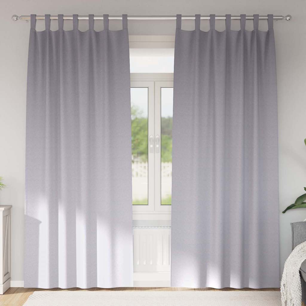 Verdunkelungs-Vorhänge Mit Ringen 2 Pcs Metallic Grau Metallgrau