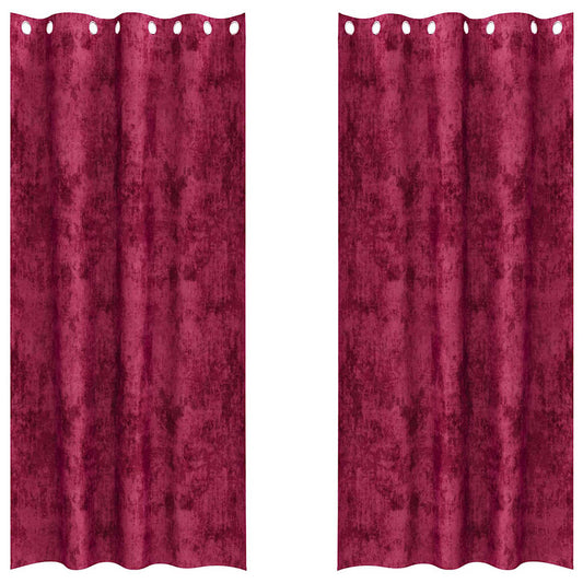 Samtvorhänge Mit Vorhängen 2 Pcs Weinrot 245 X 140 Cm Samt