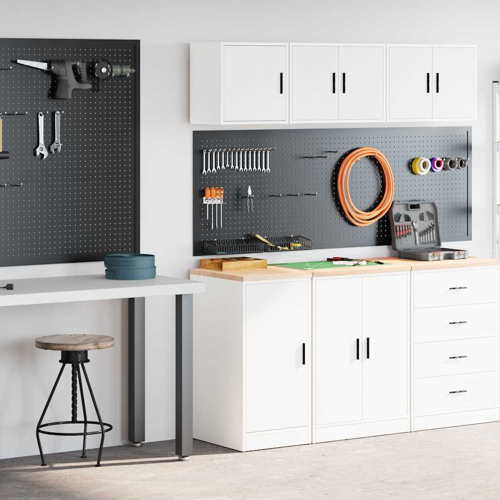 Garagenschränke 2 Stk. Holzwerkstoff Weiß