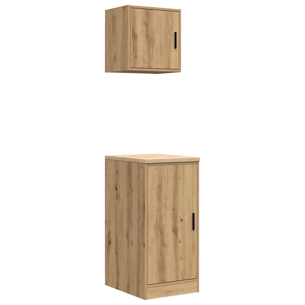 Garagenschränke 2 Stk. Artisan-Eiche Holzwerkstoff Artisian Oak