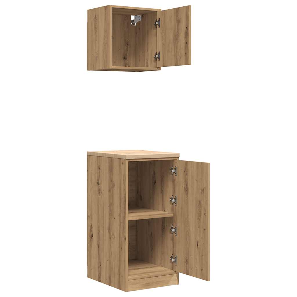 Garagenschränke 2 Stk. Artisan-Eiche Holzwerkstoff Artisian Oak