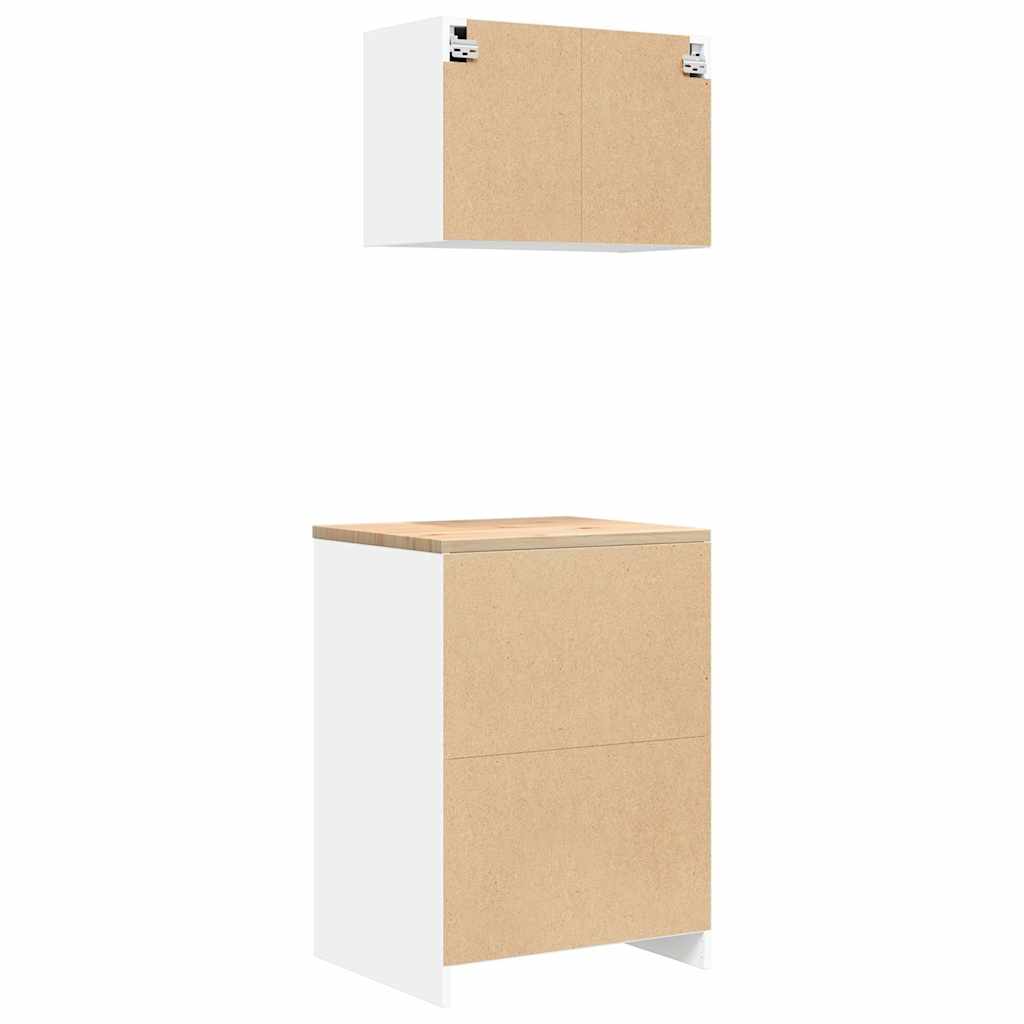 Garagenschränke 2 Stk. Holzwerkstoff Weiß