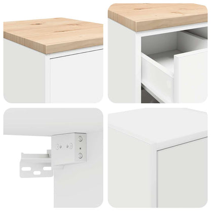 Garagenschränke 2 Stk. Holzwerkstoff Weiß