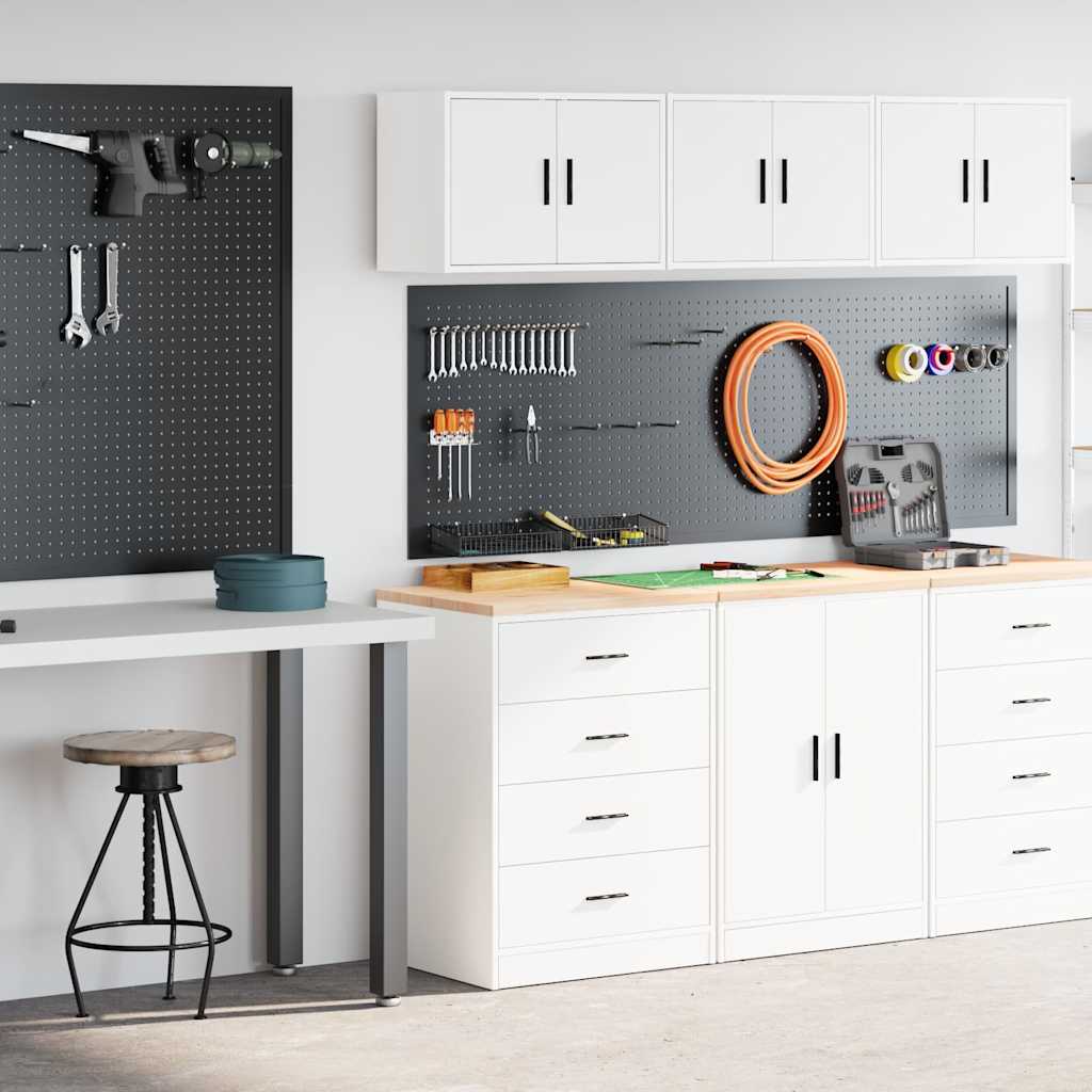 Garagenschränke 2 Stk. Holzwerkstoff Weiß