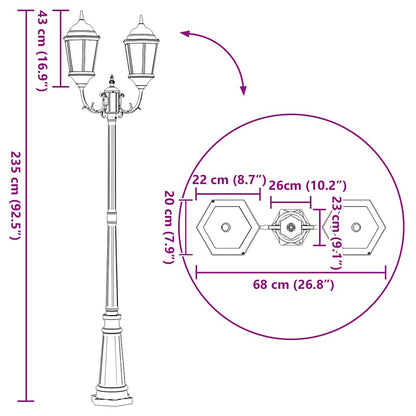 Garten-Licht 68 X 20 X 235 Cm Aluminium Und Glas