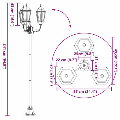 Garten-Licht Vintage Gebürstetes Grün 57 X 49 X 241 Cm