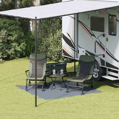Zeltteppich Blau Und Grau 400 X 250 Cm Polyethylen Blau-Grau
