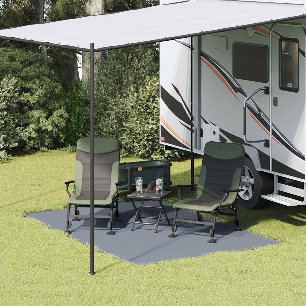 Zeltteppich Blau Und Grau 400 X 250 Cm Polyethylen Blau-Grau