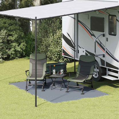 Zeltteppich Blau Und Grau 400 X 250 Cm Polyethylen Blau-Grau