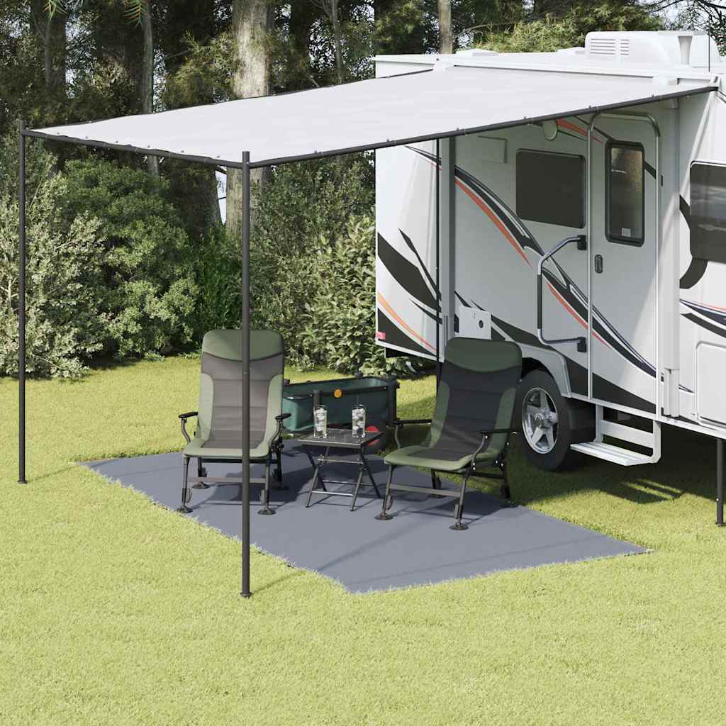 Zeltteppich Blau Und Grau 400 X 250 Cm Polyethylen Blau-Grau