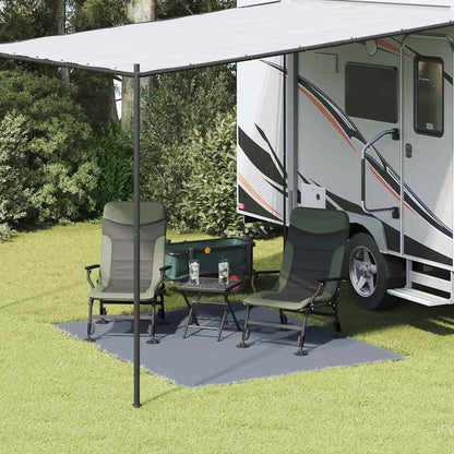 Zeltteppich Blau Und Grau 400 X 250 Cm Polyethylen Blau-Grau