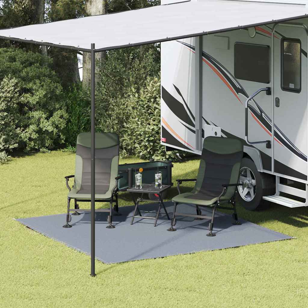 Zeltteppich Blau Und Grau 400 X 250 Cm Polyethylen Blau-Grau