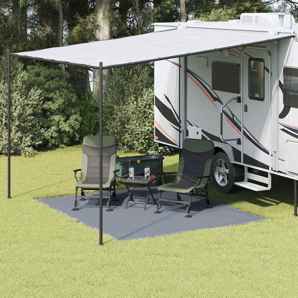 Zeltteppich Blau Und Grau 400 X 250 Cm Polyethylen Blau-Grau
