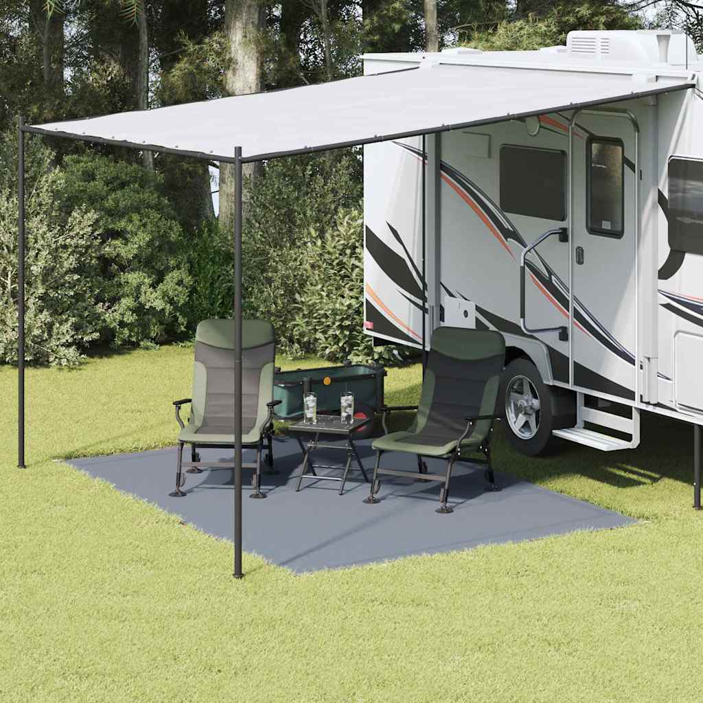 Zeltteppich Blau Und Grau 400 X 250 Cm Polyethylen Blau-Grau