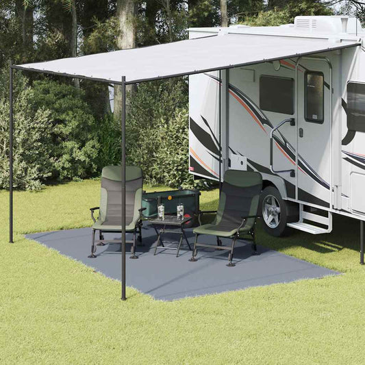 Zeltteppich Blau Und Grau 400 X 250 Cm Polyethylen Blau-Grau