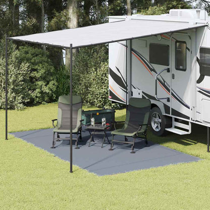 Zeltteppich Blau Und Grau 400 X 250 Cm Polyethylen Blau-Grau