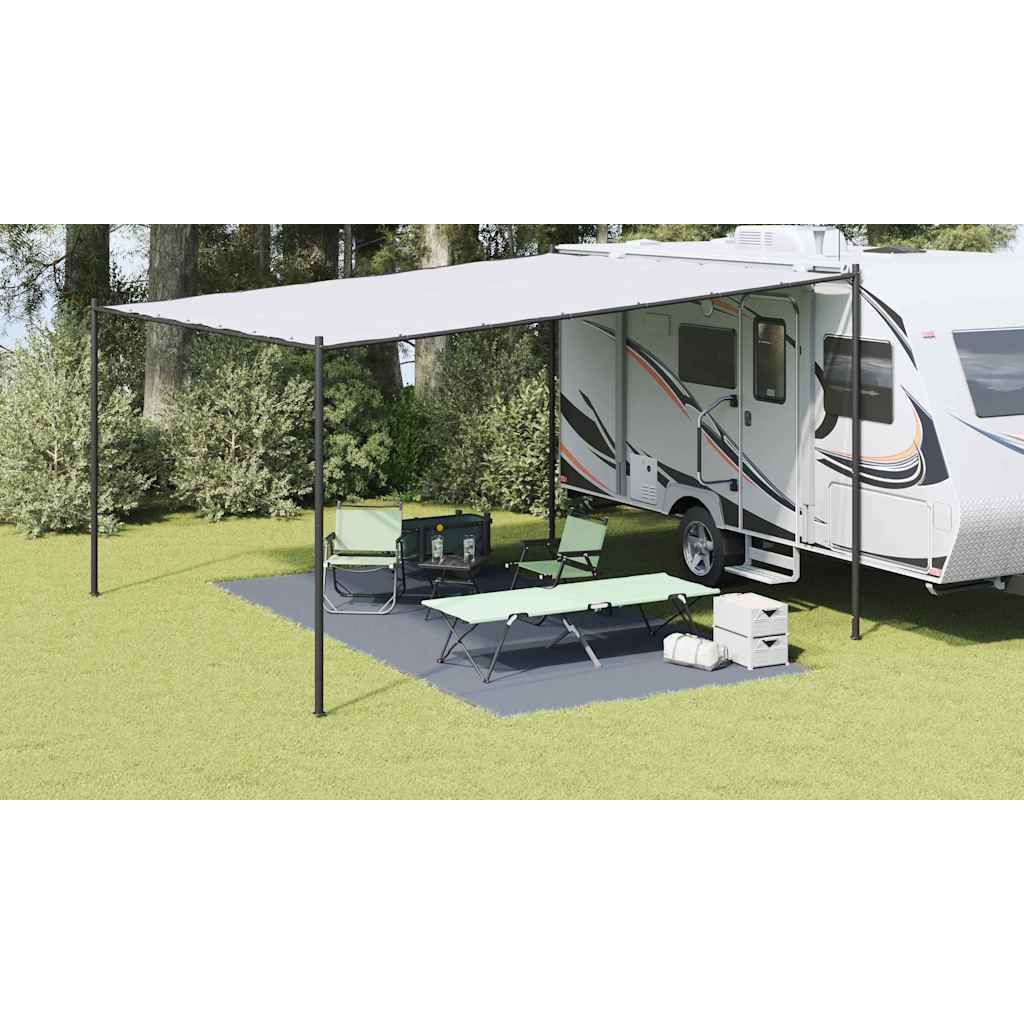 Zeltteppich Blau Und Grau 400 X 250 Cm Polyethylen Blau-Grau
