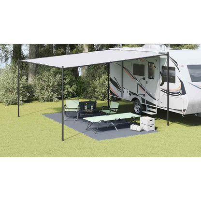 Zeltteppich Blau Und Grau 400 X 250 Cm Polyethylen Blau-Grau