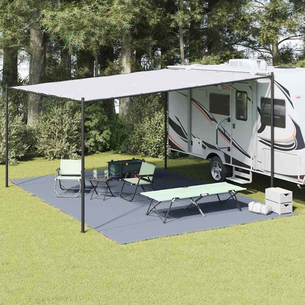 Zeltteppich Blau Und Grau 400 X 250 Cm Polyethylen Blau-Grau