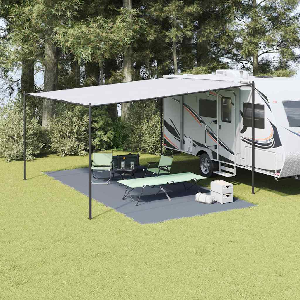 Zeltteppich Blau Und Grau 400 X 250 Cm Polyethylen Blau-Grau