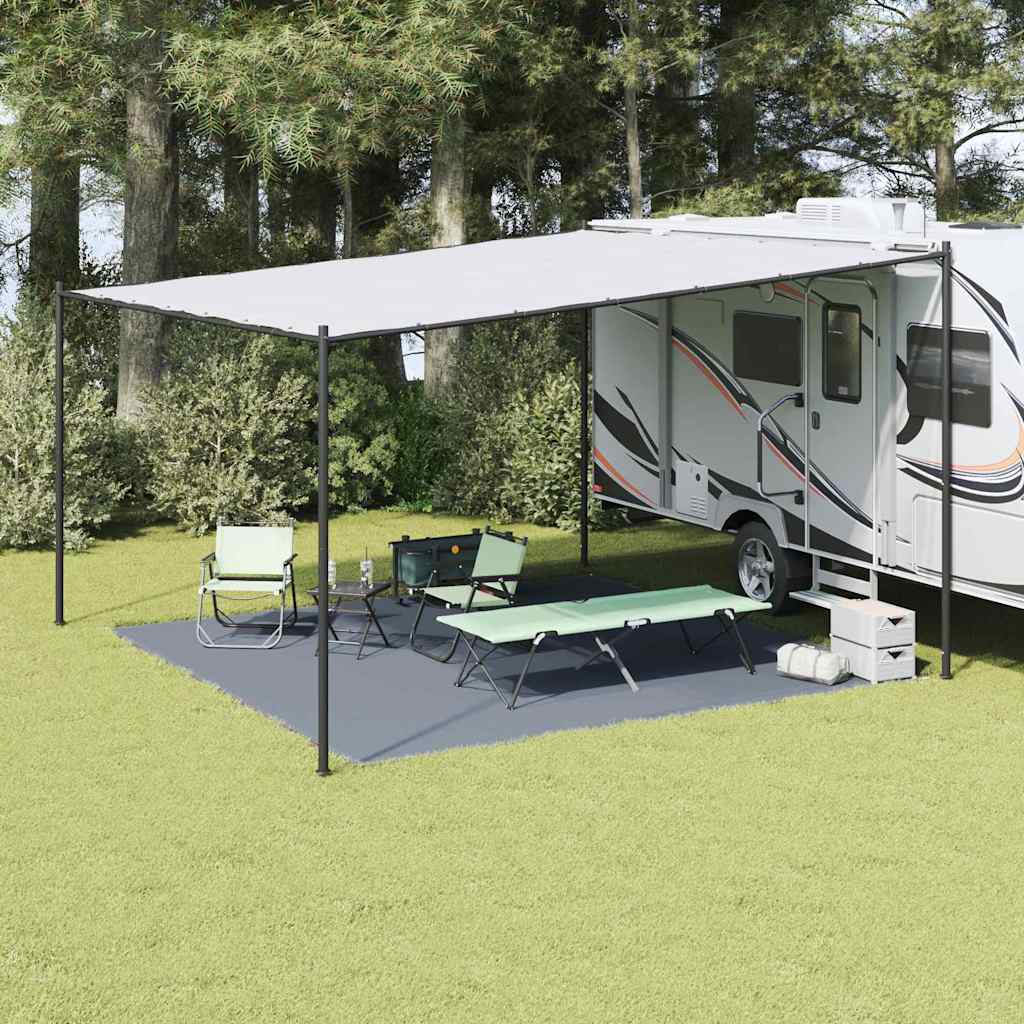 Zeltteppich Blau Und Grau 400 X 250 Cm Polyethylen Blau-Grau
