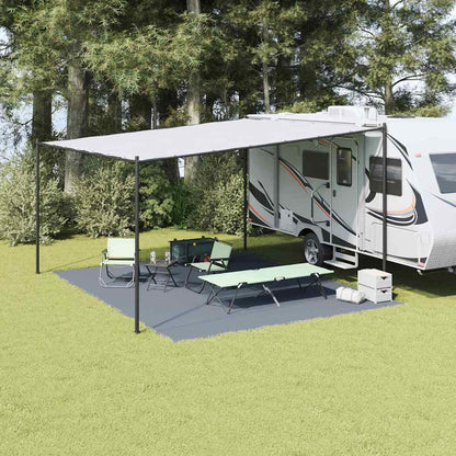 Zeltteppich Blau Und Grau 400 X 250 Cm Polyethylen Blau-Grau