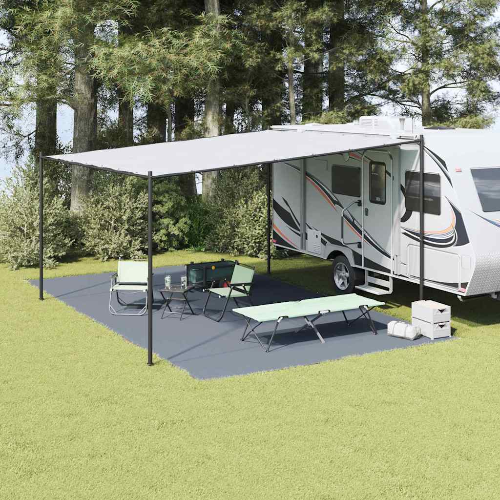 Zeltteppich Blau Und Grau 400 X 250 Cm Polyethylen Blau-Grau