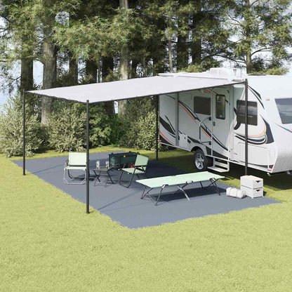 Zeltteppich Blau Und Grau 400 X 250 Cm Polyethylen Blau-Grau