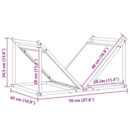 Brennholzregal 70X43X34,5 Cm Kaltgewalzter Stahl
