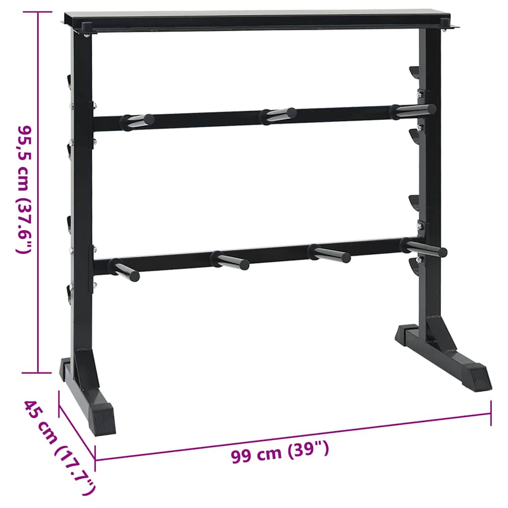 Hantel Rack Schwarz 99 X 45 X 95,5 Cm Pulverbeschichteter Stahl