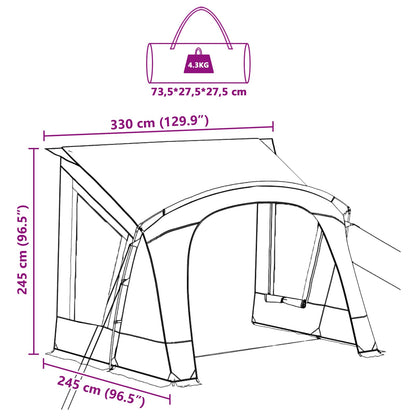 Caravan Zelt Für 3 Personen Mit Dach 330 X 252 X 245 Cm
