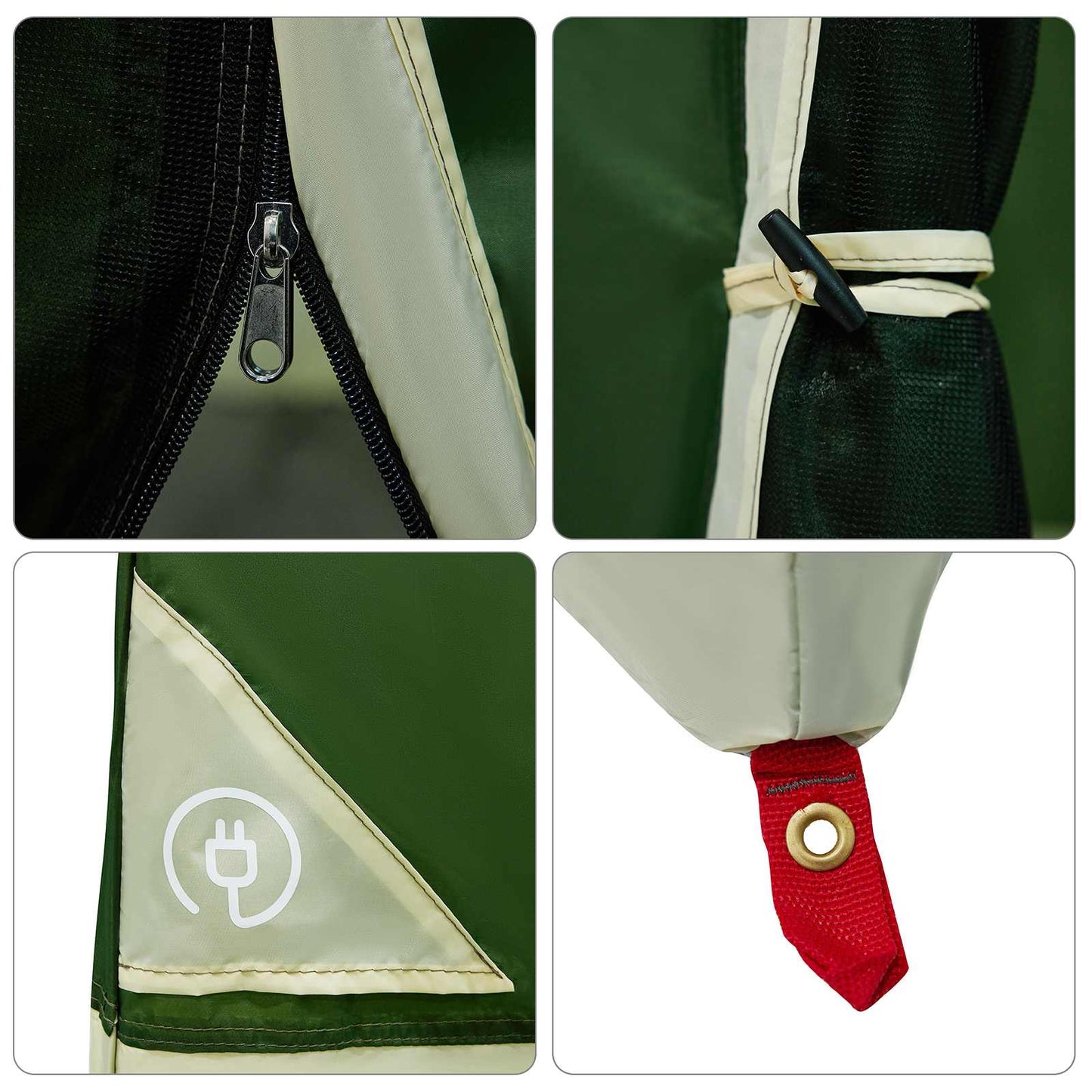 Camping-Zelt-Set Mit Dach 2 Pcs Taffeta Und Stoff
