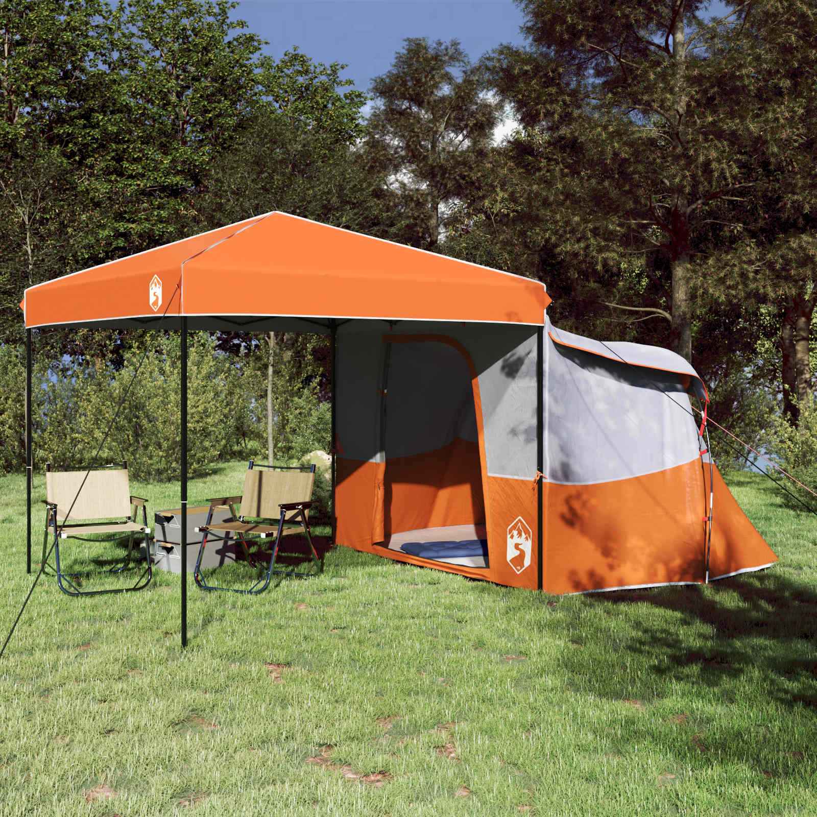 Camping-Zelt-Set Mit Dach 2 Pcs Taffeta Und Stoff