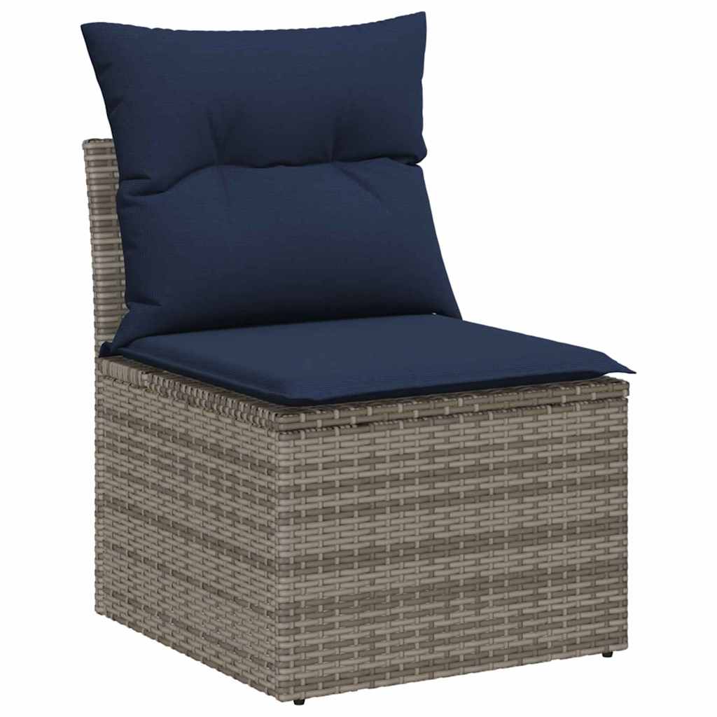 Gartensofa-Set Mit Kissen 11 Pcs Poly-Rattan