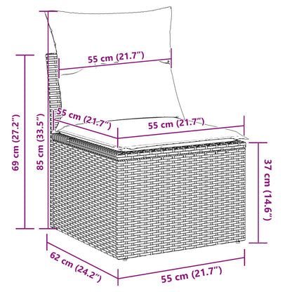 Gartensofa-Set Mit Kissen 11 Pcs Poly-Rattan