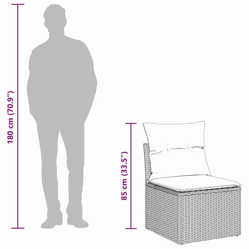Gartensofa-Set Mit Kissen 5 Pcs Poly-Rattan